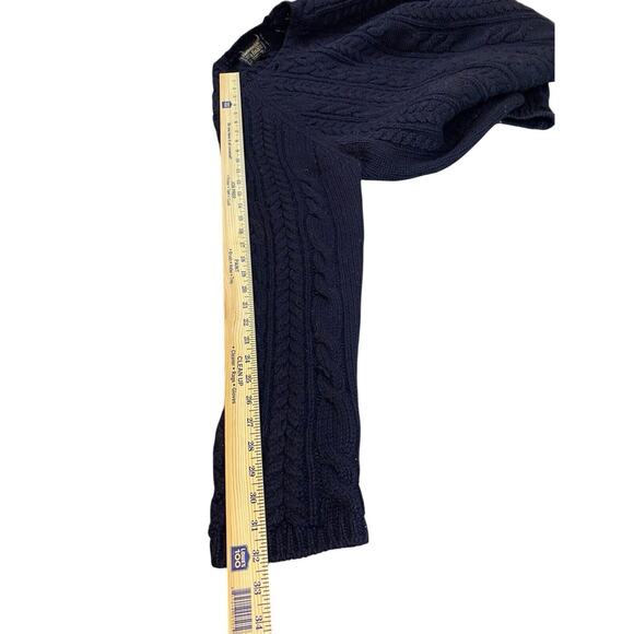 Vintage Abercrombie and Fitch Cable Knit Sweater Men's XL 100% Wool Blue - Picture 6 of 6